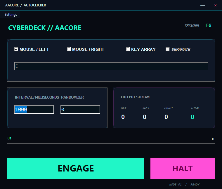 CyberDeck custom AutoClicker skin