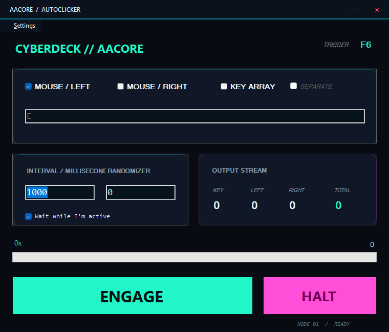 CyberDeck custom AutoClicker skin