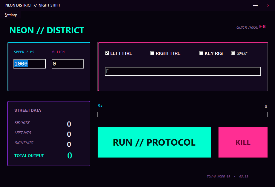 Neon District custom AutoClicker skin