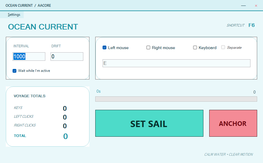 Ocean Current custom AutoClicker skin