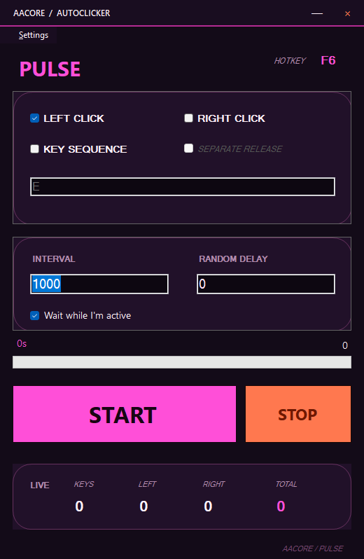 Pulse Compact custom AutoClicker skin