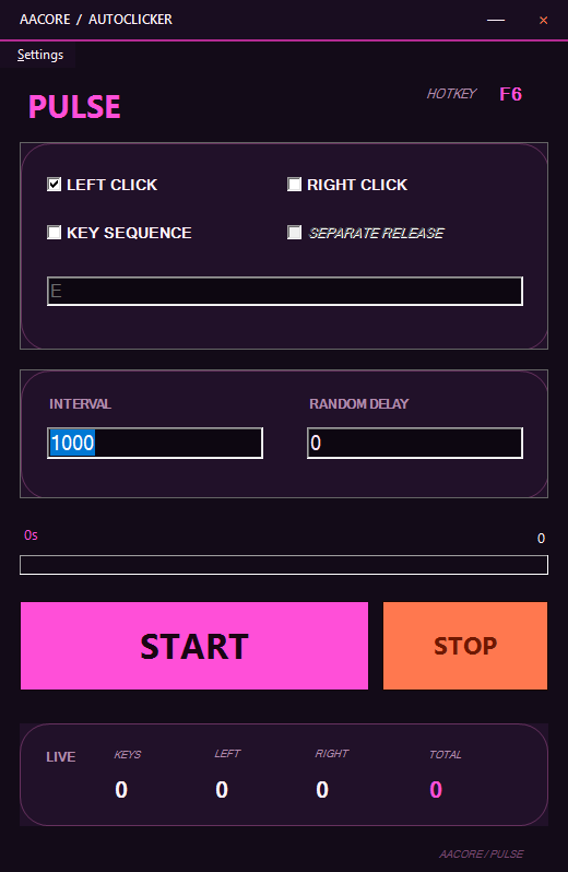Pulse Compact custom AutoClicker skin